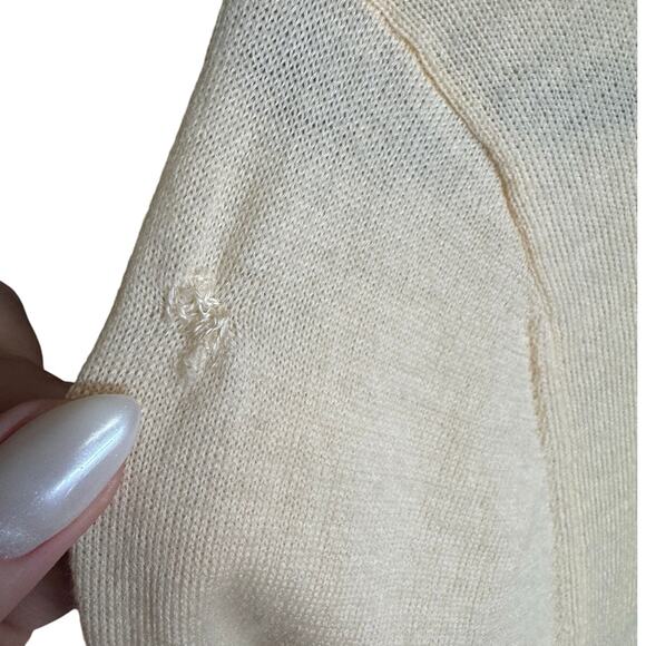 Tory Burch Gaugino Sweater Cardigan Wool Studded Open Front Beige Gold Size XL - Picture 13 of 13